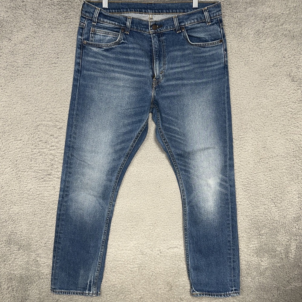 VTG Levi's 505 Jeans Mens 34x27 Light Wash Denim Straight Stretch Mid Rise Pants